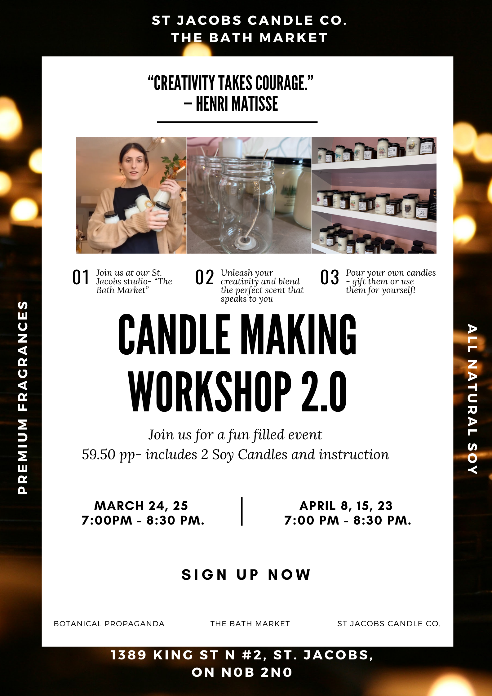 Candle Making Workshop 2.0 - Now in St. Jacobs Village!