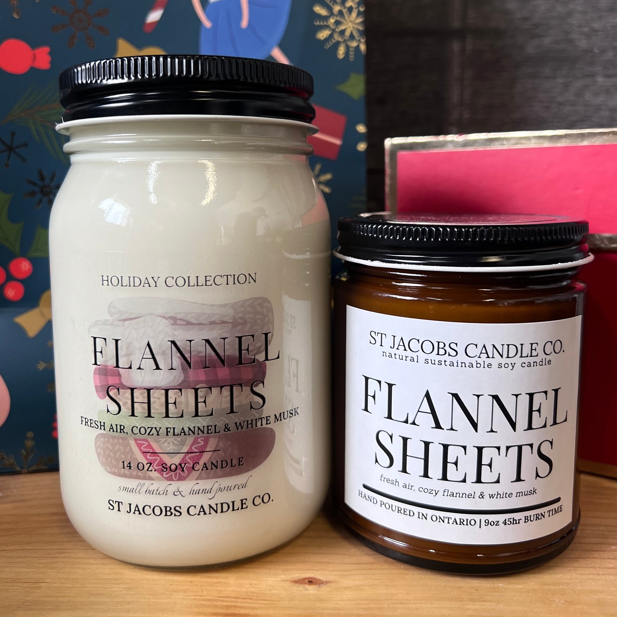 🎅Holiday Season 2024❄️ FLANNEL SHEETS Natural Soy Candle